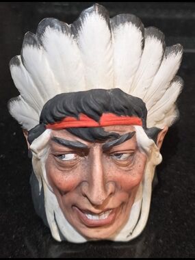 Antique German Ernst Bohne Sohne Porcelain Native American Chief